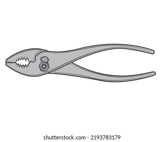 Pliers illustration isolated on white background. Repair tool. Vector illustration
