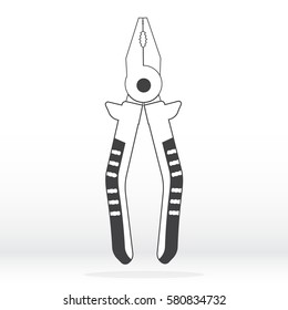 Pliers Isolated Flat Web Icon on white background.  Stock vector. Flat design. 
