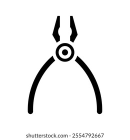 Pliers isolated glyph vector icon