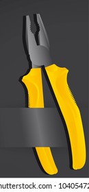 Pliers isolated on black background, vector illustration