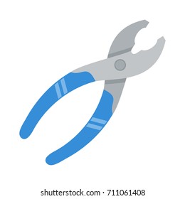 Pliers isolated on white background, flat style vector illustration.