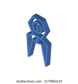 Pliers isometric left top view 3D icon