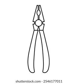 Pliers line art vector illustration, pliers tool line icon, working tools clip art