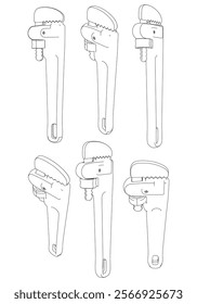 Pliers Line Art Vector Illustration on White Background. Precision Tool Design for Workshops, Metalworking, and DIY Projects