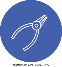 Pliers line circle icon vector image. Can also be used for web apps, mobile apps and print media.
