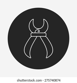 Pliers line icon