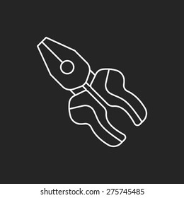 Pliers line icon