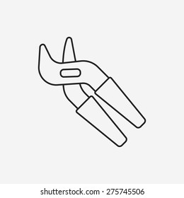 Pliers line icon