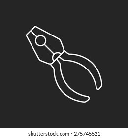 Pliers line icon