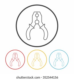 Pliers line icon