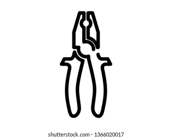 pliers line icon. Element of pliers icon for mobile concept and web apps. Thin line pliers icon can be used for web and mobile - Vector