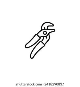 Pliers line icon isolated on white background