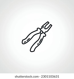 pliers line icon, pliers linear icon.