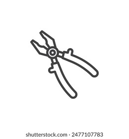 Pliers line icon. linear style sign for mobile concept and web design. Pliers tool outline vector icon. Symbol, logo illustration. Vector graphics