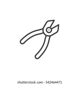 Pliers line icon, outline vector sign, linear pictogram isolated on white. Symbol, logo illustration