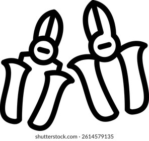 Pliers Line Vector Icon Design