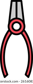 Pliers Line Vector Icon Design