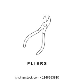 Pliers Line Vector Icon template