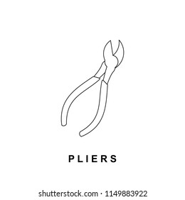 Pliers Line Vector Icon template