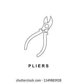 Pliers Line Vector Icon template
