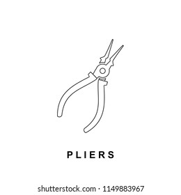 Pliers Line Vector Icon template