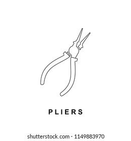 Pliers Line Vector Icon template