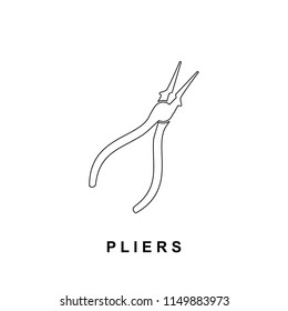 Pliers Line Vector Icon template