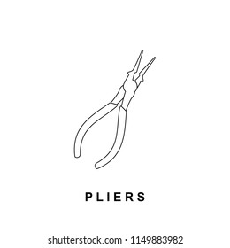 Pliers Line Vector Icon template