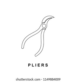 Pliers Line Vector Icon template