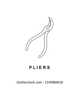 Pliers Line Vector Icon template