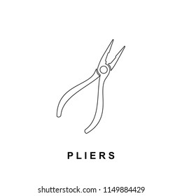 Pliers Line Vector Icon template