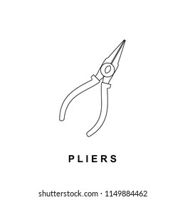 Pliers Line Vector Icon template