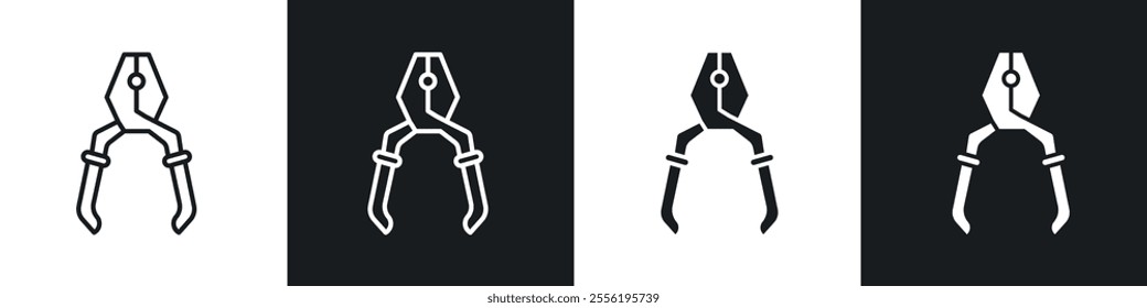 Pliers linear icon set for app, and web design.