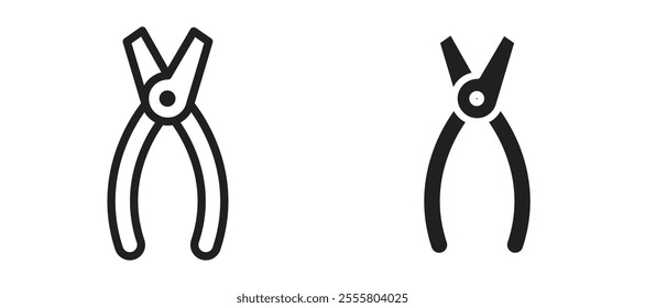 Pliers liner icon vector set.