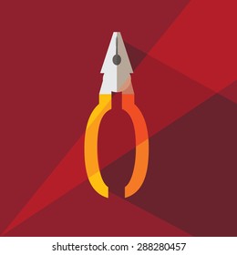 Pliers logo. Pliers icon in flat design style. Hand tools. Repair logo in a geometric style