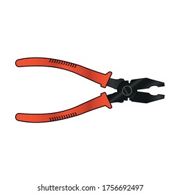 Pliers - a manual tool for mechanical work. Single illustration, icon. Vector image.