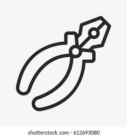 Pliers Minimal Flat Line Outline Stroke Icon Pictogram Symbol