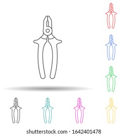 pliers multi color style icon. Simple thin line, outline vector of home repair tool icons for ui and ux, website or mobile application