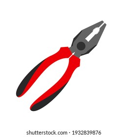 Pliers on white background, sign for design, vector illustration