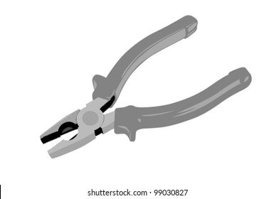pliers on white background, vector illustration