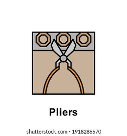 icono de contorno de alicates. Elemento de icono de ilustración del día laboral. Los signos y símbolos se pueden utilizar para web, logotipo, aplicación móvil, interfaz de usuario, UX