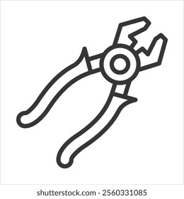 Pliers Outline Icon Vector Illustration