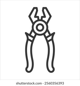 Pliers Outline Icon Vector Illustration