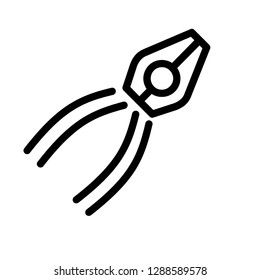 Pliers outline icon vector  isolated illustration editable