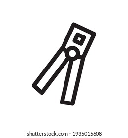 Stöcke mit Drähten umreißen das Thin Line Engineering Symbol. Mechanisch oder mechanisch verwandt Symbol einzeln auf weißem Hintergrund, EPS-Vektorgrafik