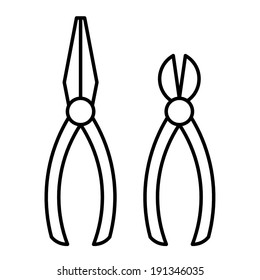 pliers outline vector