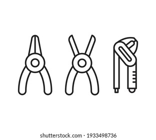 pliers and pincers icons set vector