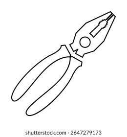 Pliers Repair Tools Icon, Line Vector graphics