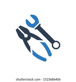 pliers, repair tools, wrench icon Illustrations vector