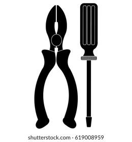 pliers and screwdriver key tool icon